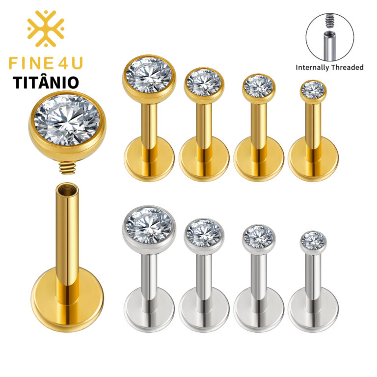 FINE4U Piercing Ponto De Luz 100% Titânio 1Pcs 2/