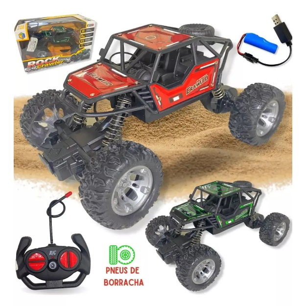 Brinquedo Carrinho Rock Crawler Off Road Recarreg