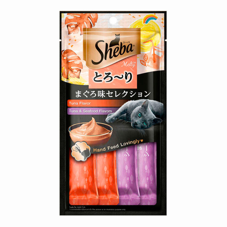 Petisco Sheba Cremoso Para Gatos Sabor Atum e Atum