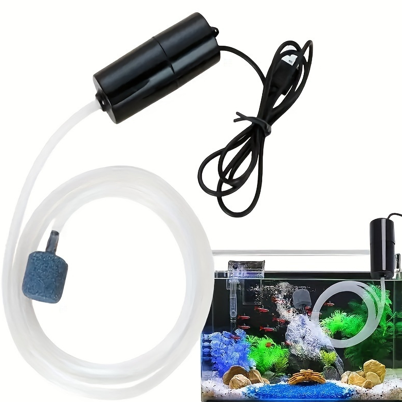 Bomba de Aquário USB Portátil para Oxigenação Eficiente e Econômica em Tanques de Peixes de Água Doc