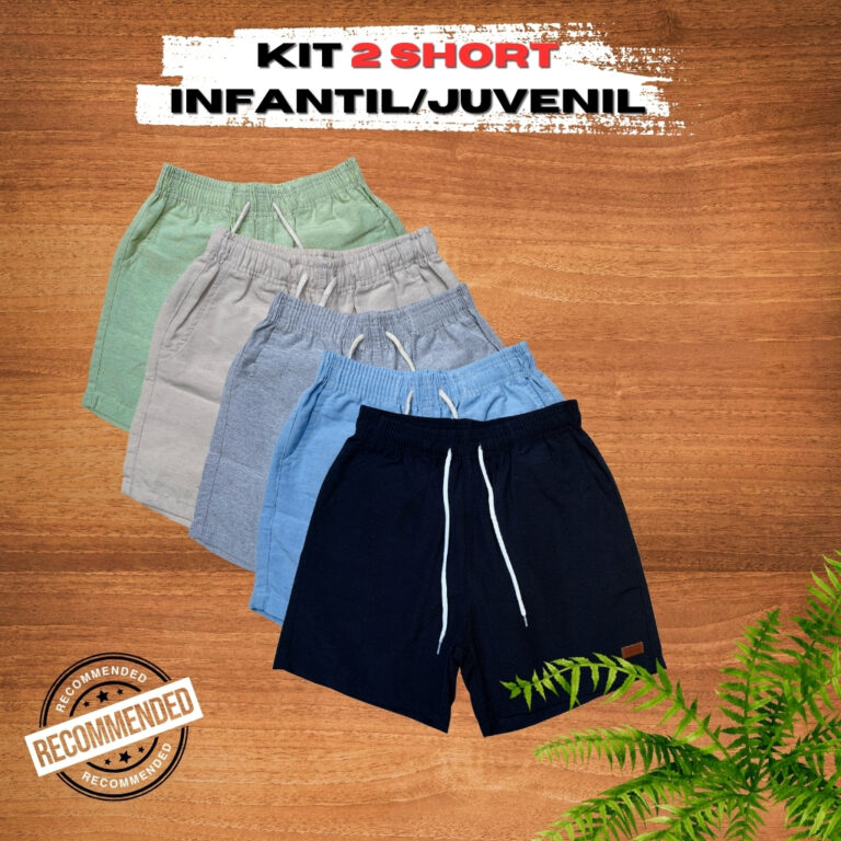 Kit 2 Shorts Linho Infantil Mauricinho | Moda Masc