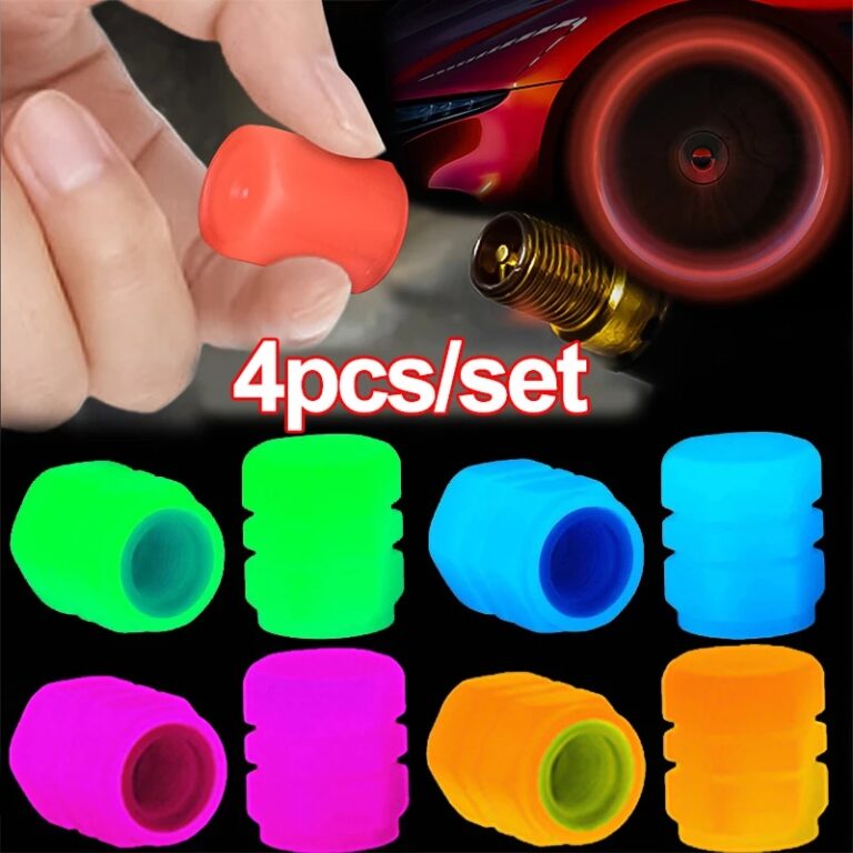 4 Pçs Tampas De Válvula Luminosas Fluorescente N