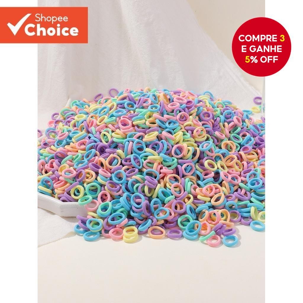 Faixas De Cabelo Elásticas Coloridas , Conjunto De Mini Suportes De Rabo De Cavalo Para Meninas E Cr