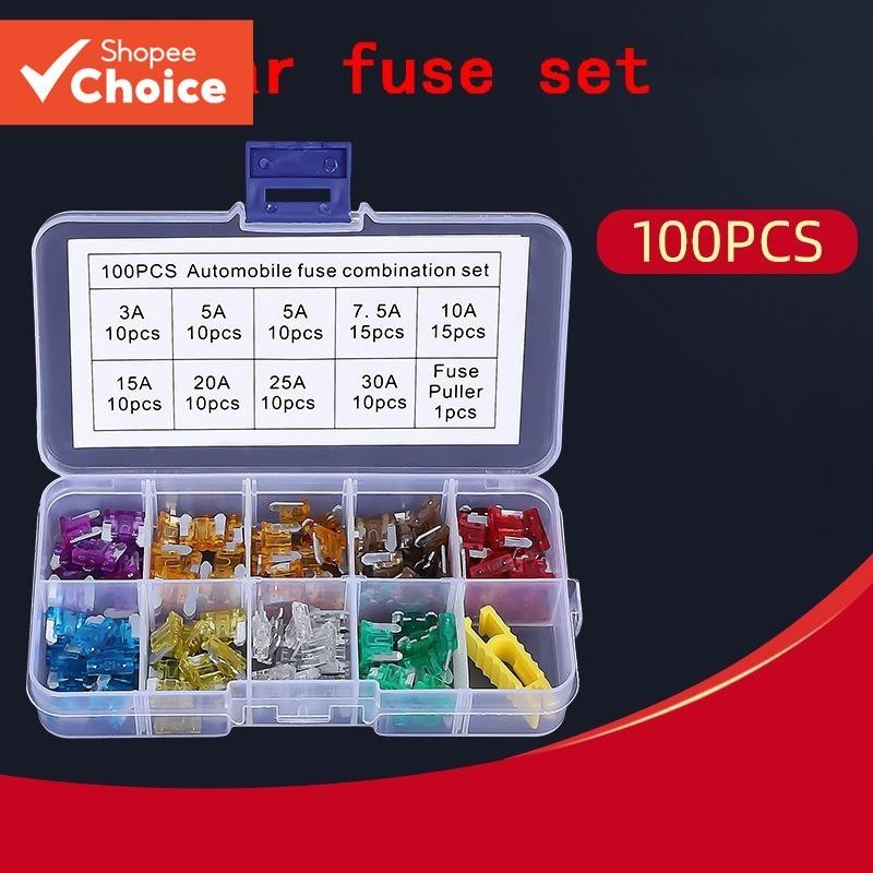 Conjunto De 100 micro Lâminas Fusíveis Com Clipe Para Carros , Caminhões , 3A 5A 7.5A 10A 15A 20A 25