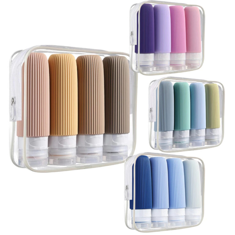 Kit Viagem 4 Frascos Silicone Pote 90ml Shampoo Cr