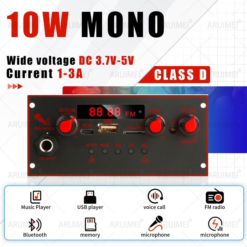 Placa Decodificadora DC 5V Bluetooth 5.0 MP3 WAV APE , Amplificador De 10W , Áudio Do Carro , Reprod