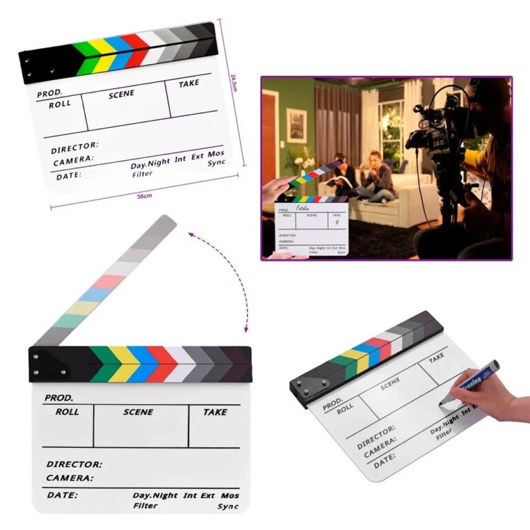 Claquete de Cinema Profissional Branca Colorido Ac