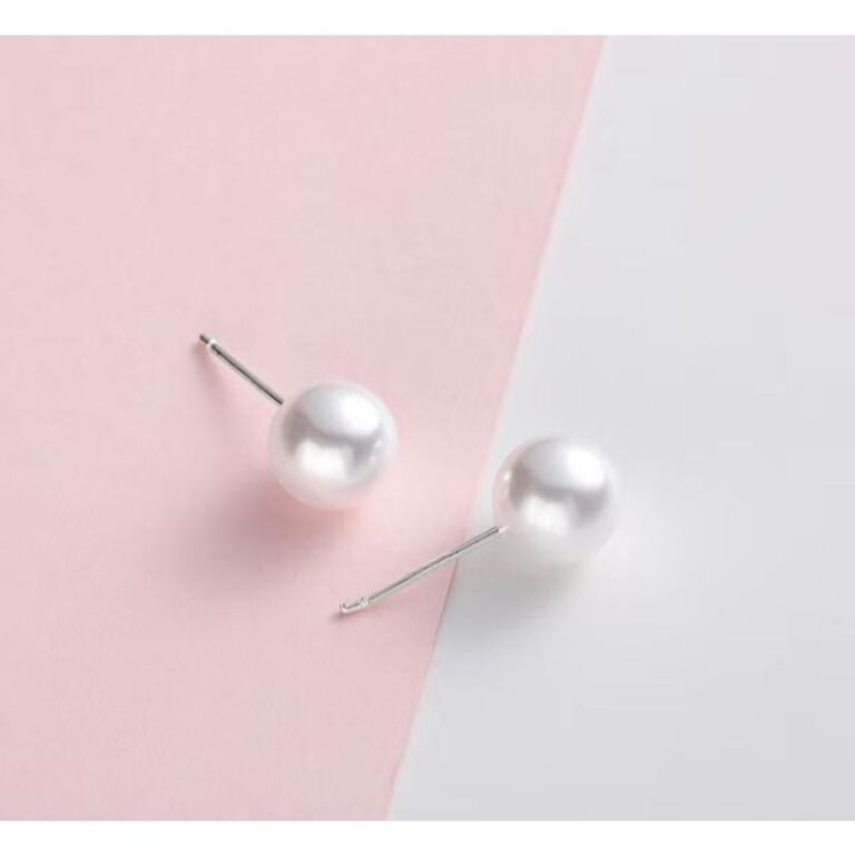 Brinco Pérola 6mm Banhado Prata 925