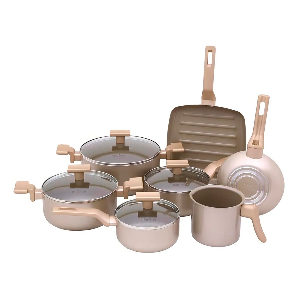 Jogo de Panelas Com 7 Peças Mimo Style Sartin Cook Champanhe – 8119 PS7JC