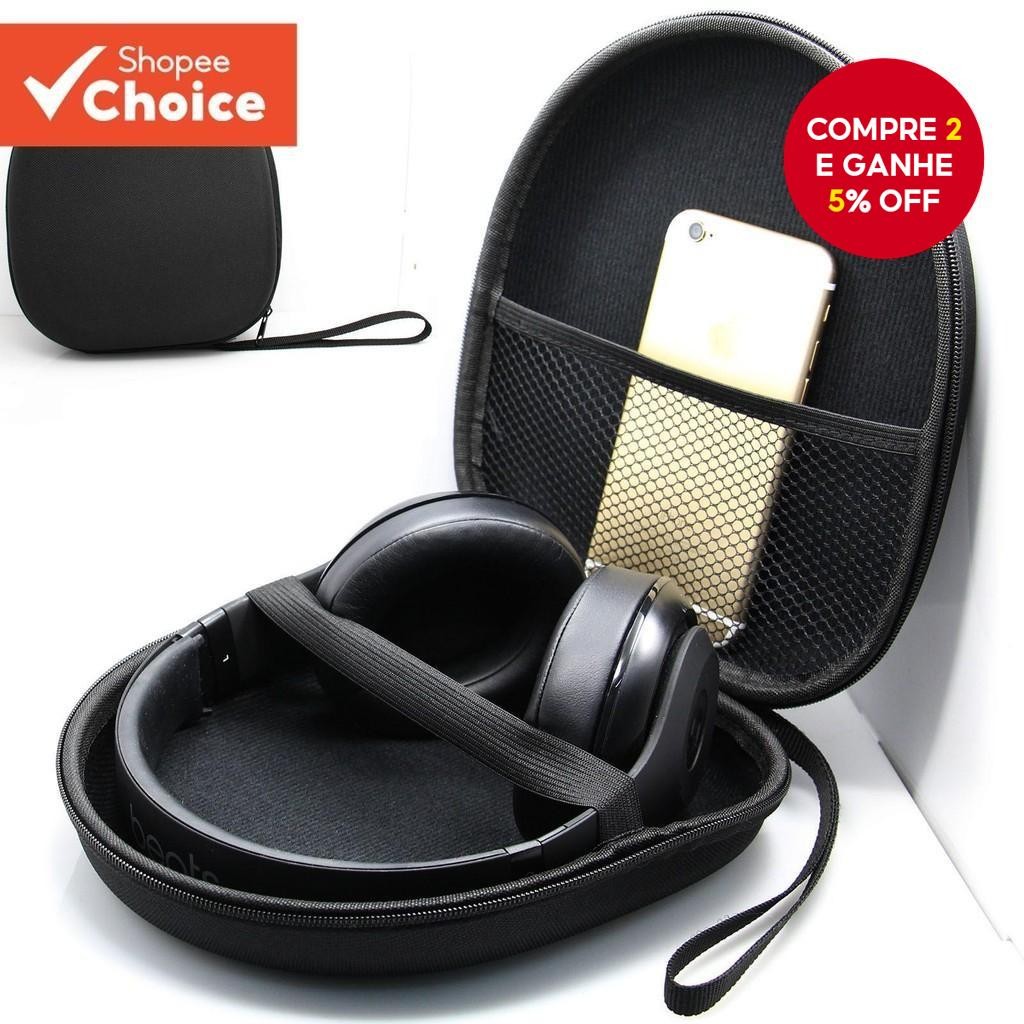 PU Universal Grande EVA Fone De Ouvido Caso Portátil Bolsa De Armazenamento À Prova De Choque Para F