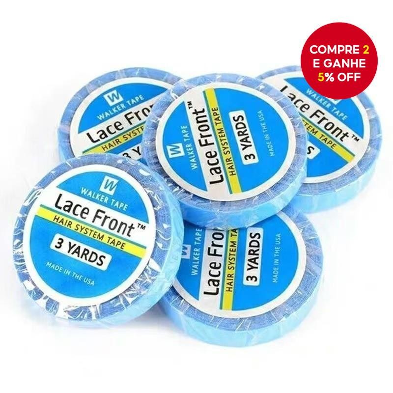 Fita Dupla Face Para Peruca De Renda Azul De 0.8 Cm x 3 Jardas-Adesiva Andador Perucas E Postiços