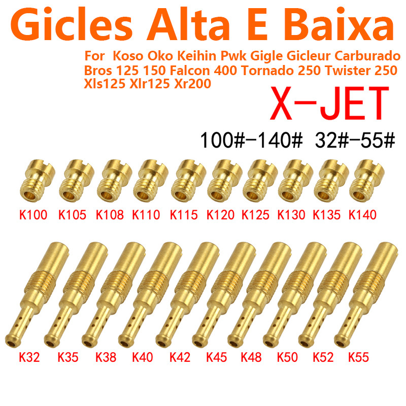 Kit 20 GiclêS Carburador Gigles Cg FAN Titan BROS125 150 Koso OKO PWK PWM CBX150 200 XR200 XLS XLR 1