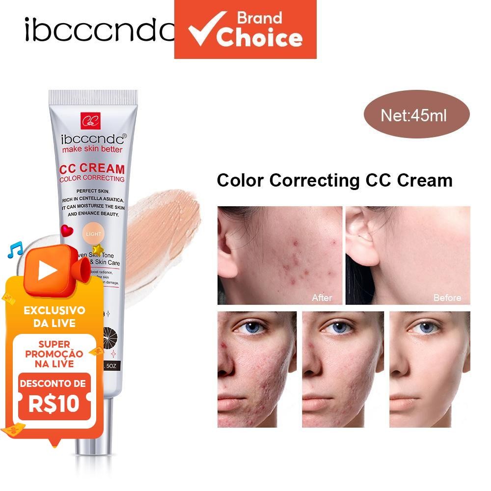 Ibcccndc Cor Correção CC Creme Facial Centella Asiatica Reparação BB Corretivo Natural Clareamento B