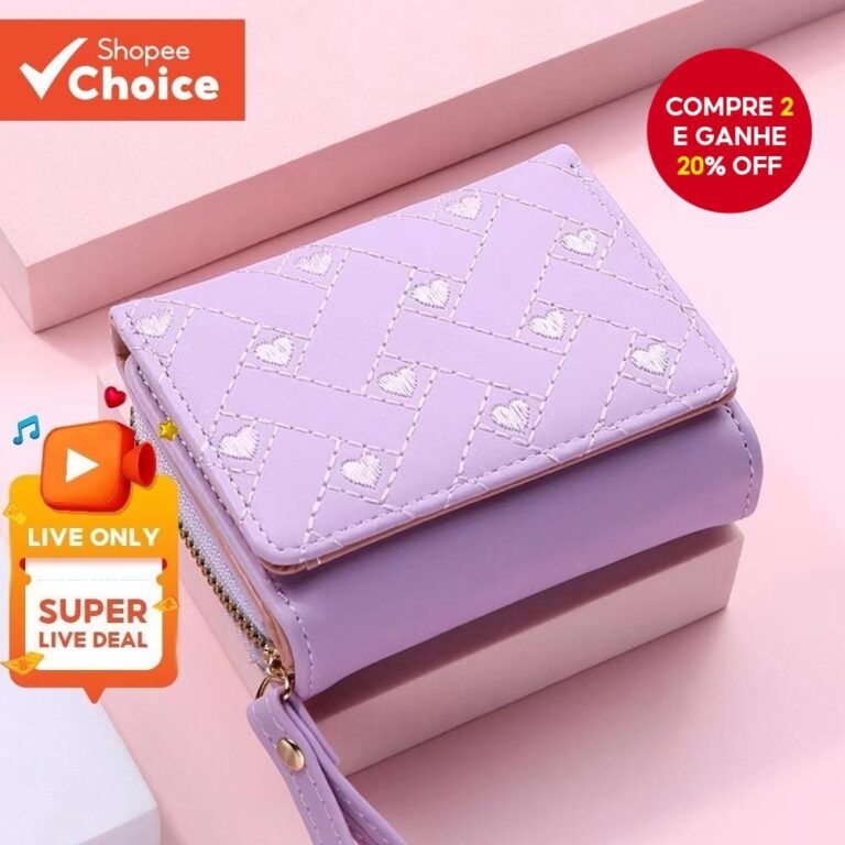 Mini Bolsa De Moedas Bordada Elegante Feminina Ade