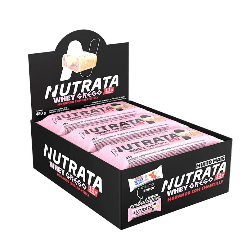Grego Bar Caixa 12 Unidades Nutrata 40g – Barrinha de Proteina