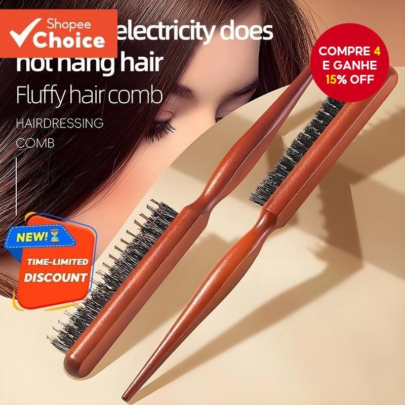 Escova Sólida De Juba De Porco De Madeira  Para Escovação De Cabeça , Barba , Limpeza De Corte De Ca