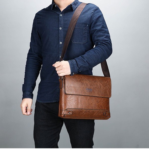 Bolsa De Negócios Masculina Simples Ombro De Cour