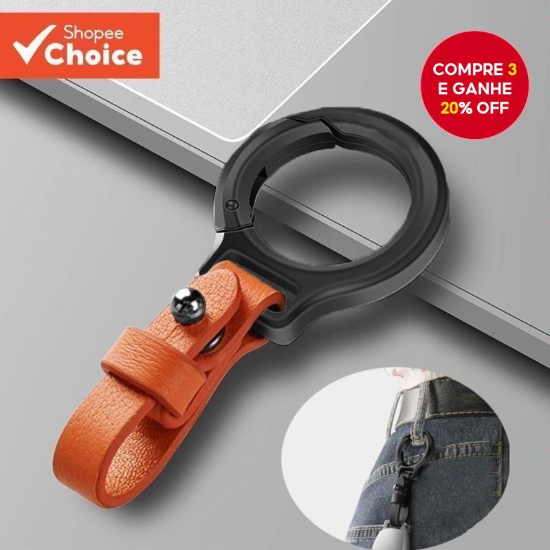 1pc Liga De Zinco Couro Chaveiro Cinto Fivela Mosquetão Porta-Chaves Do Carro Pequenos Chaveiros Par