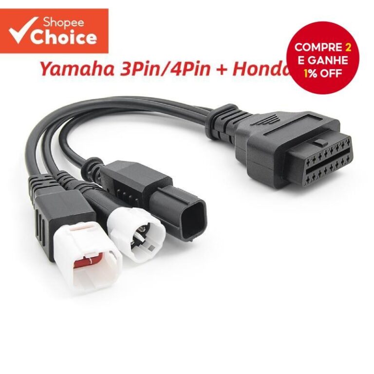 3 Em 1 Conector OBD 3PIN E 4PIN para Yamaha e Hond