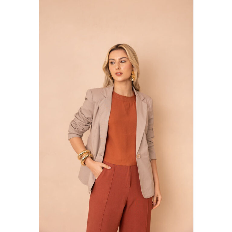 Blazer Feminino Alvorada Algodão Linho Forrado Sl