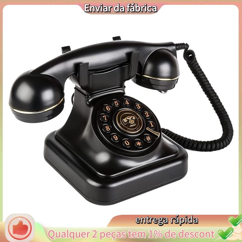 Telefone Fixo Retrô , Telefones Fixos Vintage Antigos Com Sino De Metal Clássico , Para Escritório D