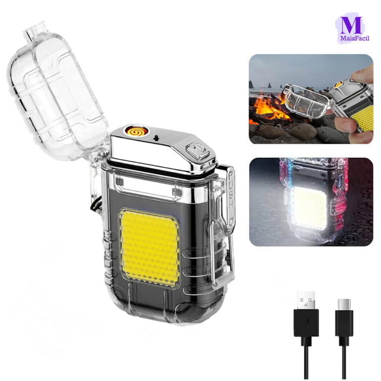 Isqueiro Elétrico a LED Carregamento USB Portáti