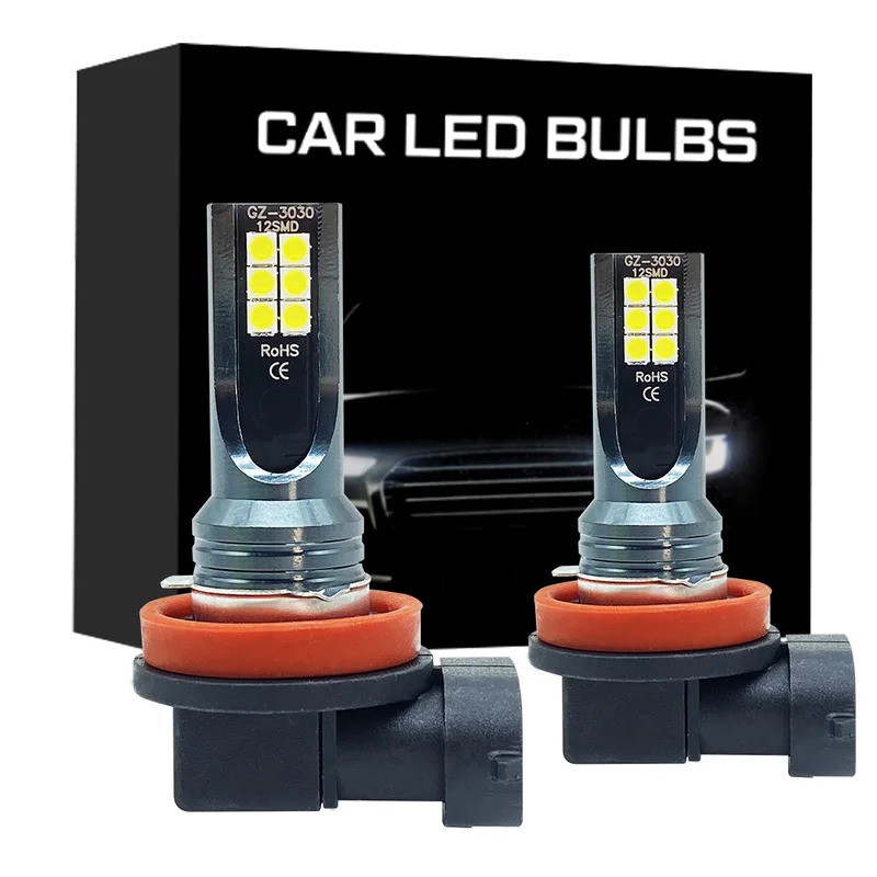 2Pcs H8 H9 H11 Lâmpadas de Nevoeiro LED para Carro DRL Farol de Motocicleta Lâmpada de Condução Auto