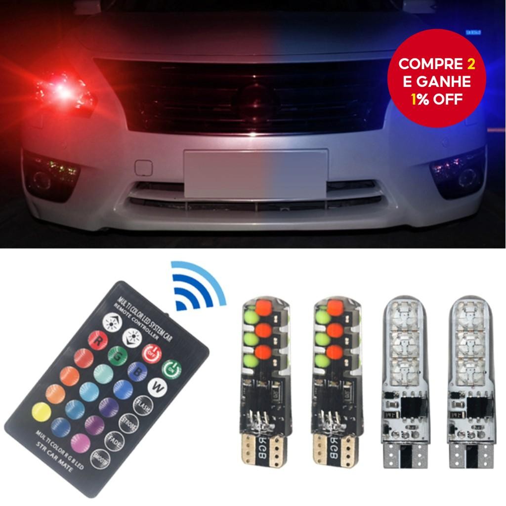 Luz De Leitura De Cúpula De Carro LED 12V T10-W5W 194 168 5050 SMD RGB Lâmpada De Cunha Com Controle