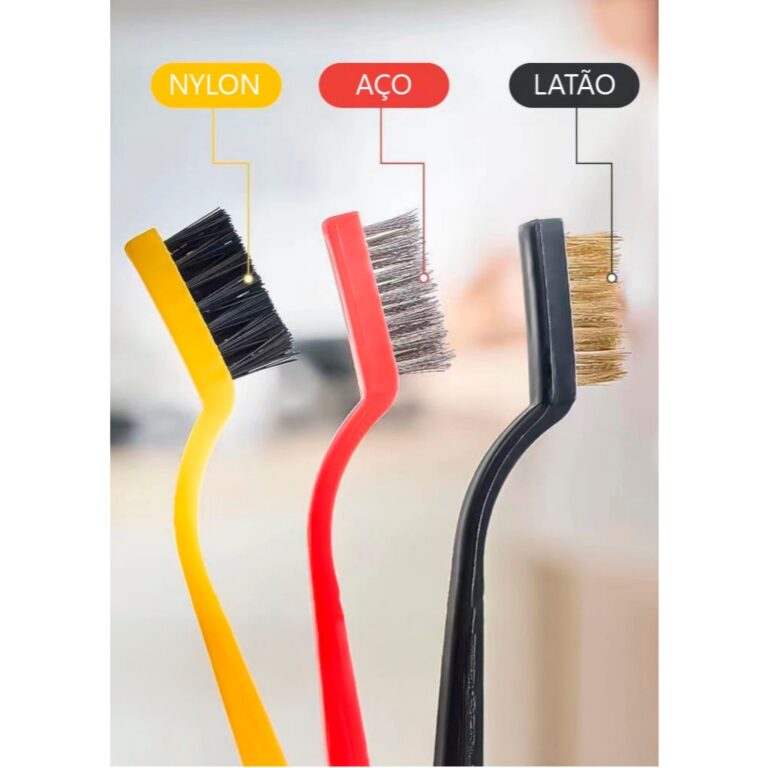 Conjunto 3 Escovas Multiuso Cerdas De Aço Latão 