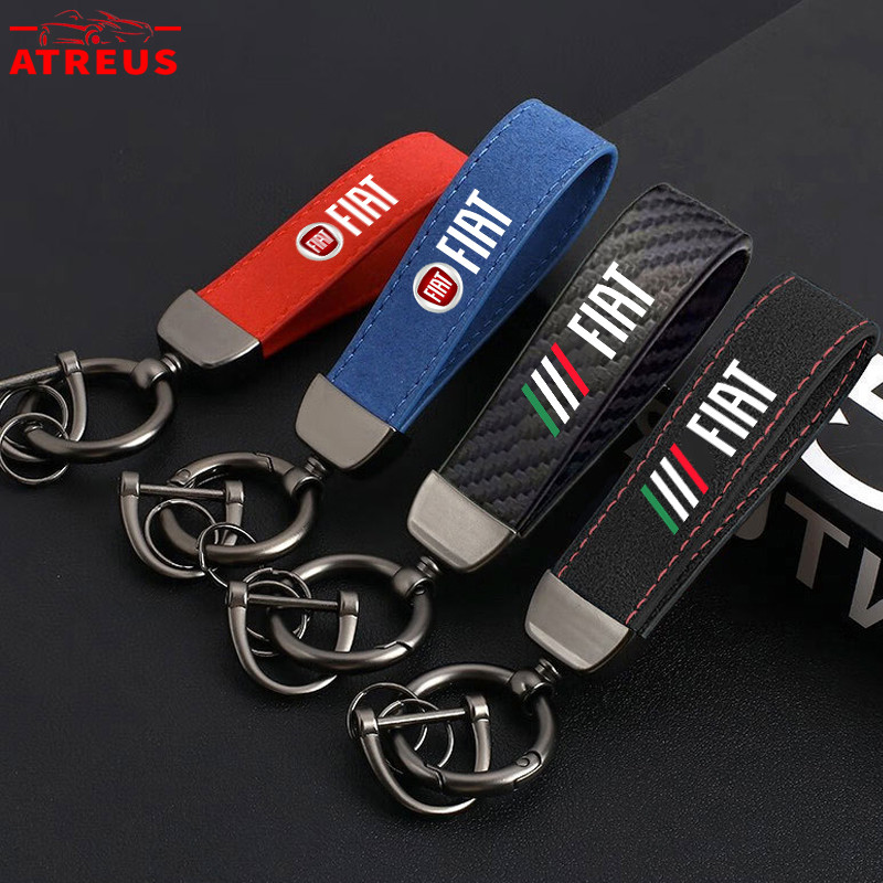 Chaveiro De Carro Fiat Pele De Fibra De Carbono Fivela De Cor Pura Moda Para Fiat Strada Argo Mobi T