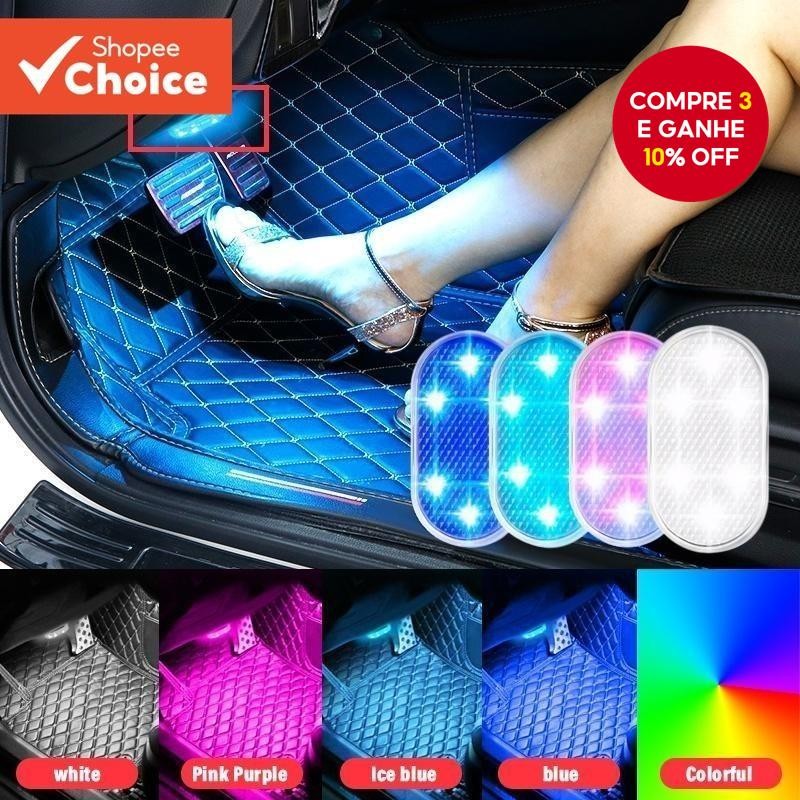 Interior Do Carro LED Sensor Luz USB Recarregável Interruptor De Toque Lâmpada Ambiente Sem Fio