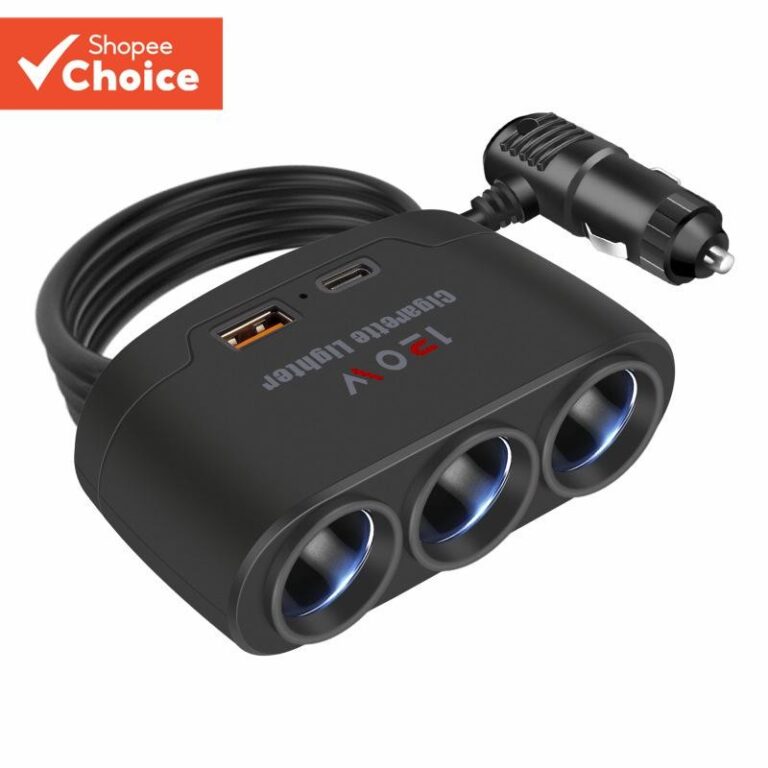3-Em-1 Adaptador de Tomada do Carro com Isqueiro e