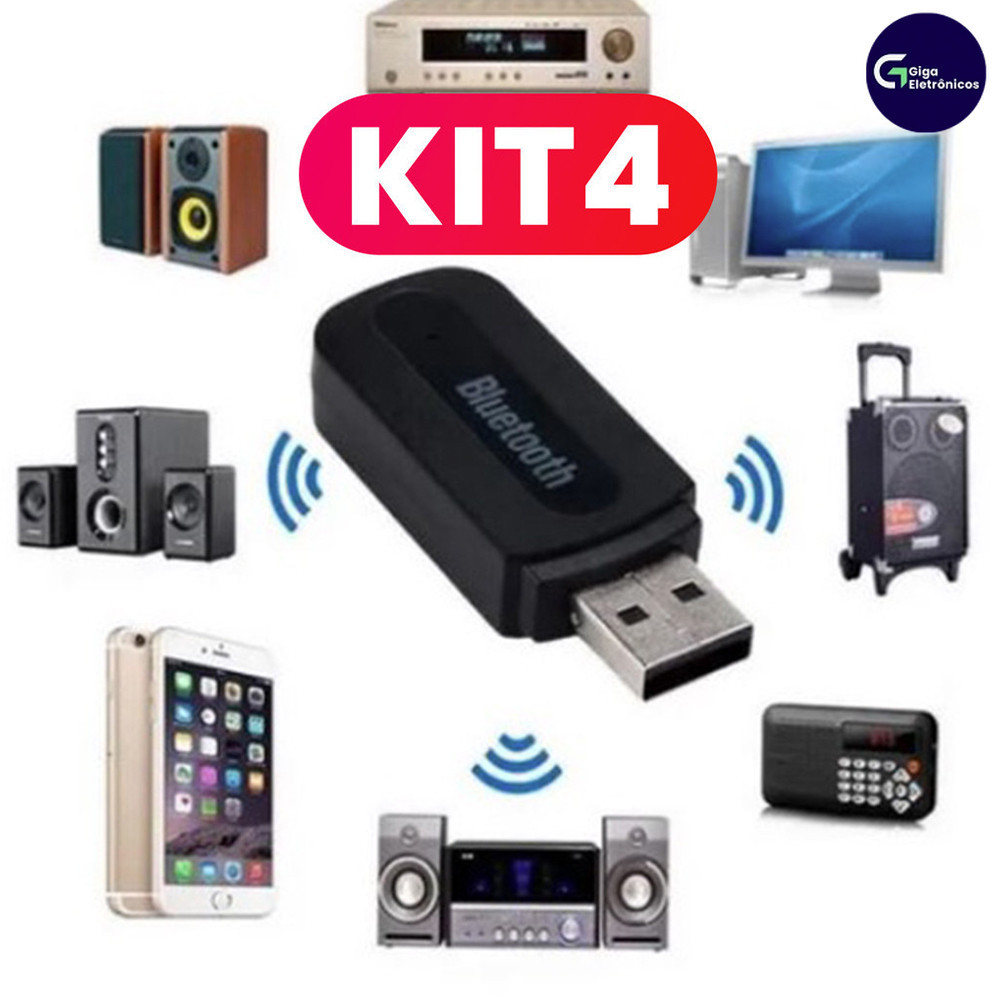 Adaptador Receptor Bluetooth Usb Música P2 Chamada Som Do Carro