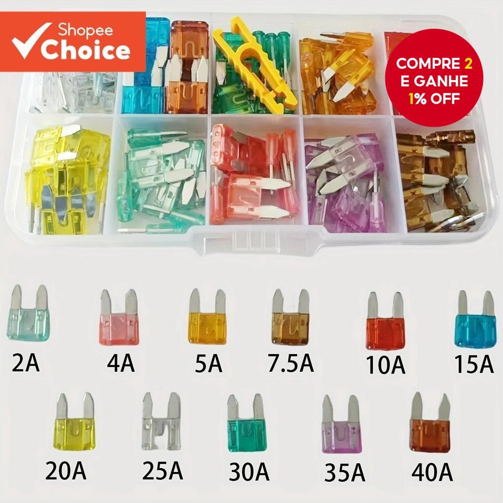 1110pcs Mini Kit de Fusíveis para Carro e Caminhão Marítimo com Ferramenta de Extração (2A-40A)