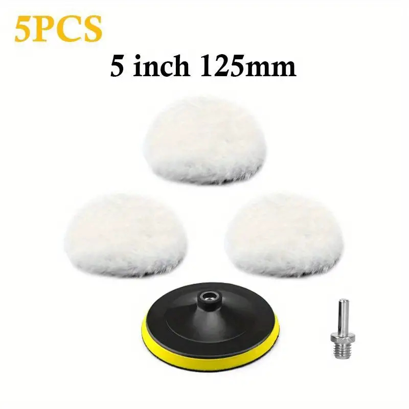 5Pcs 5Polegadas Kit De Almofada De Polimento Bruto Para De Carro