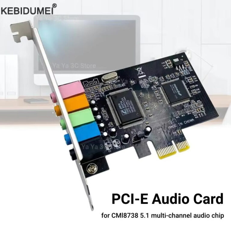 Placa De Som PCI-E 5.1 Computador PCIe 5.1 Canais 