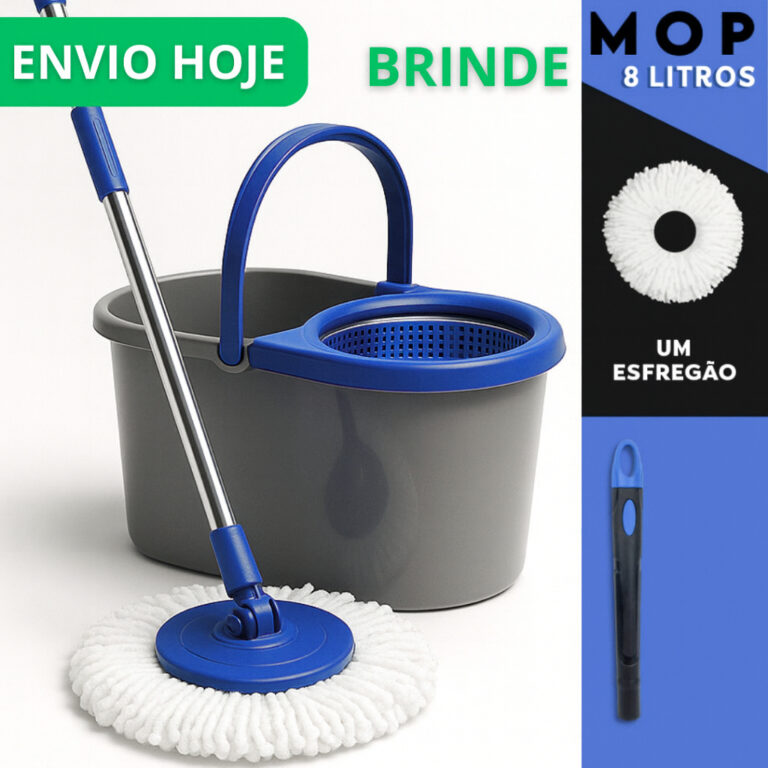 Mop Giratório Cleaner Profissional 8 Litros Cesto