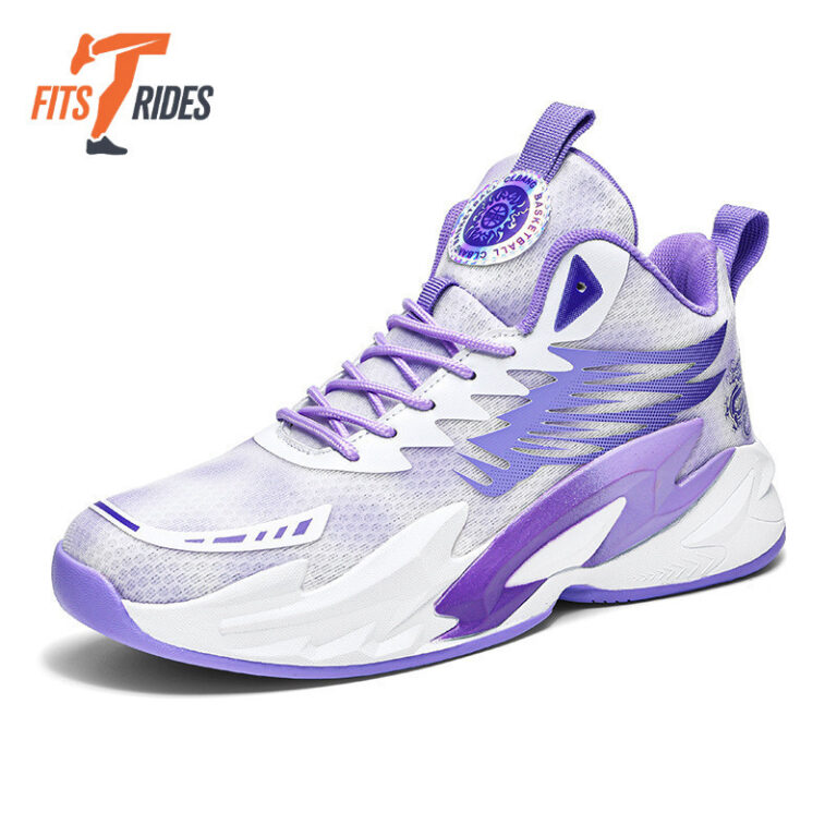 Tênis de Basquete Cano Alto Roxo Estiloso Para Ma