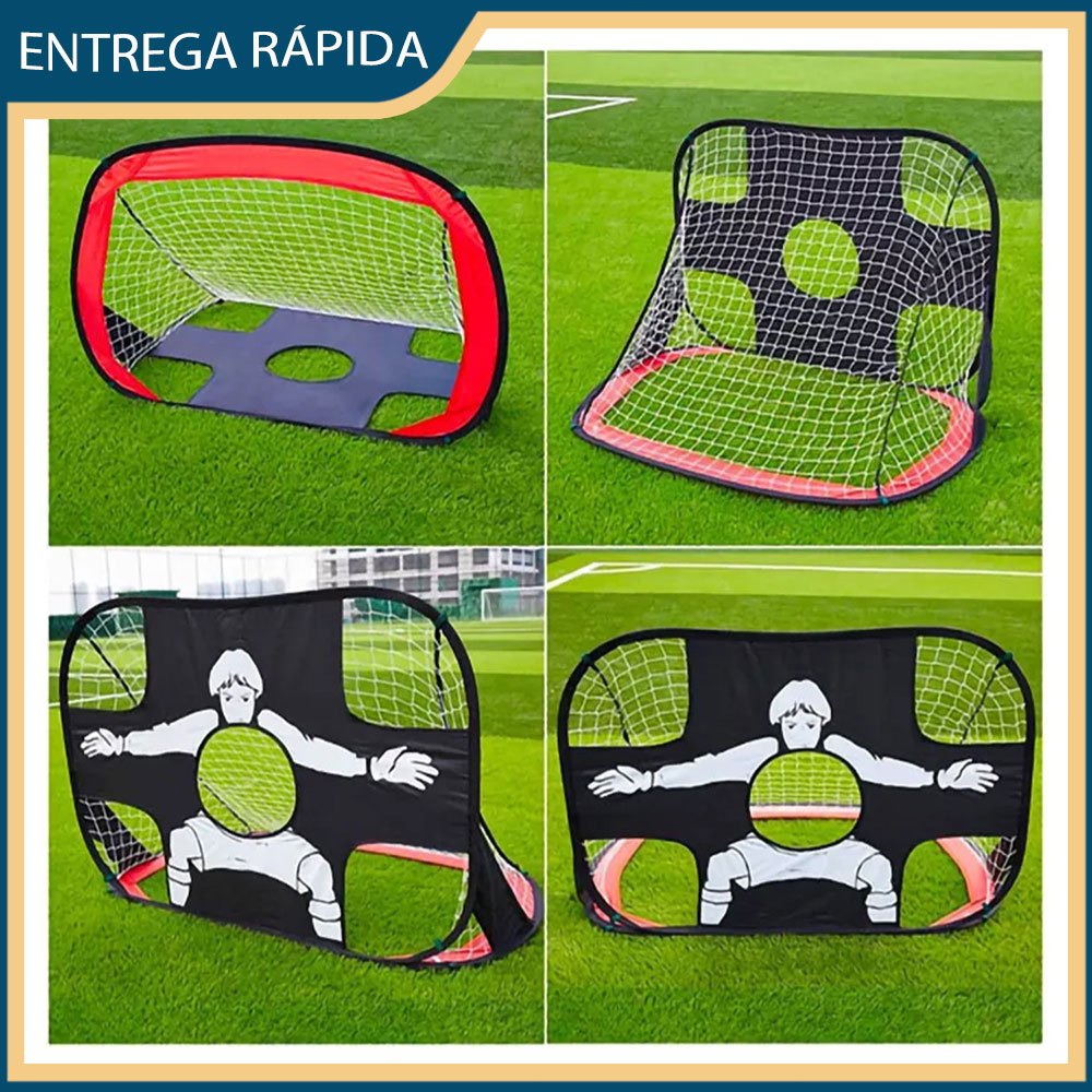 Preto vermelho treinamento de futebol gol de futebol das crianças portátil dobrável quadro de porta