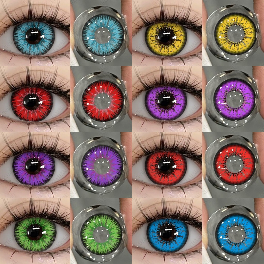 EYESHARE 1 Par Cosplay Lentes De Contato Coloridas Para Olhos Anime Acessórios Olho Anual Louco Hall