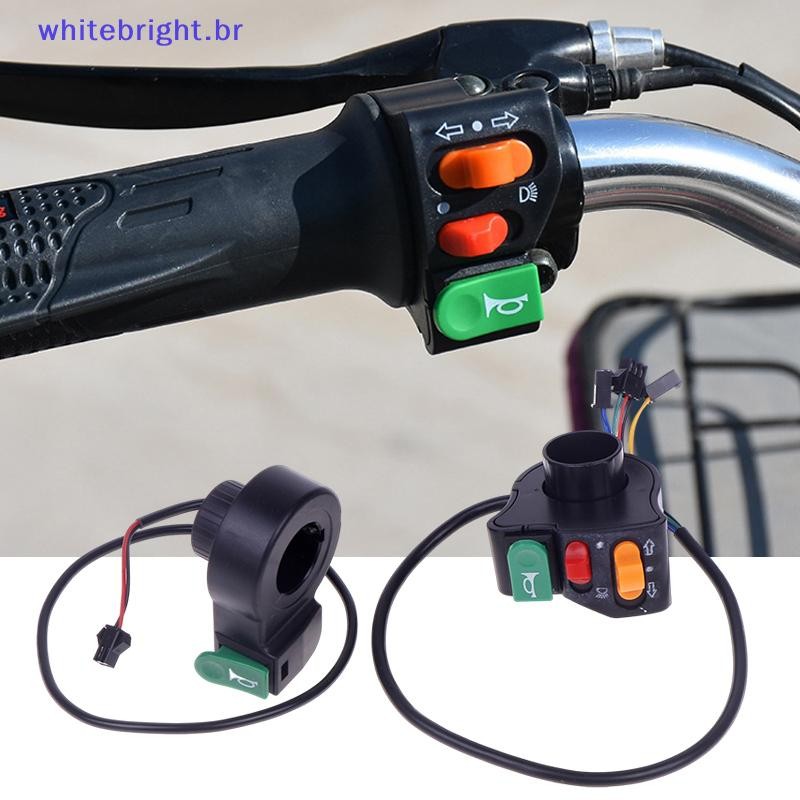 Wmeswt À Prova De Scooter Elétrico 3 Em 1 Alça De Motocicleta Farol De Plástico Buzina Botão De Sina