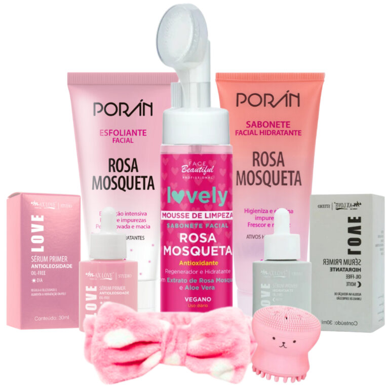 Kit skincare completo rosa mosqueta rotina de cuid