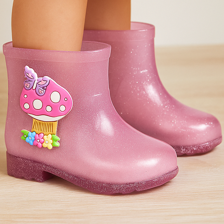 Bota Galocha Infantil Menina Leve e Confortável