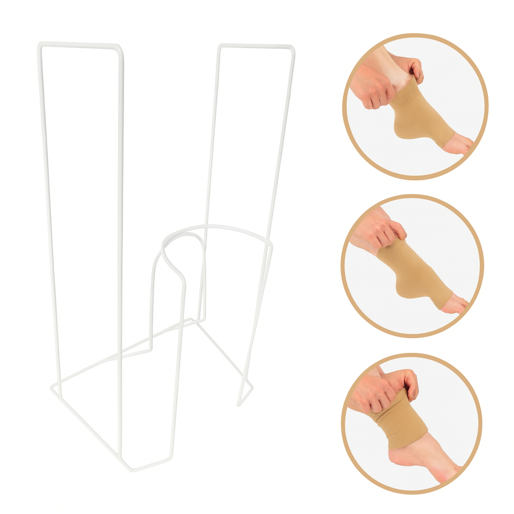 Suporte Calçador Meias De Compressão Deslizador Prático Branco