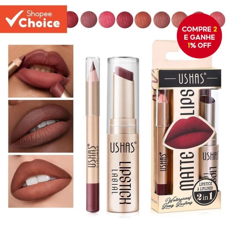 USHAS Matte Lip Liner + Set , Nude Browns , Hidrat