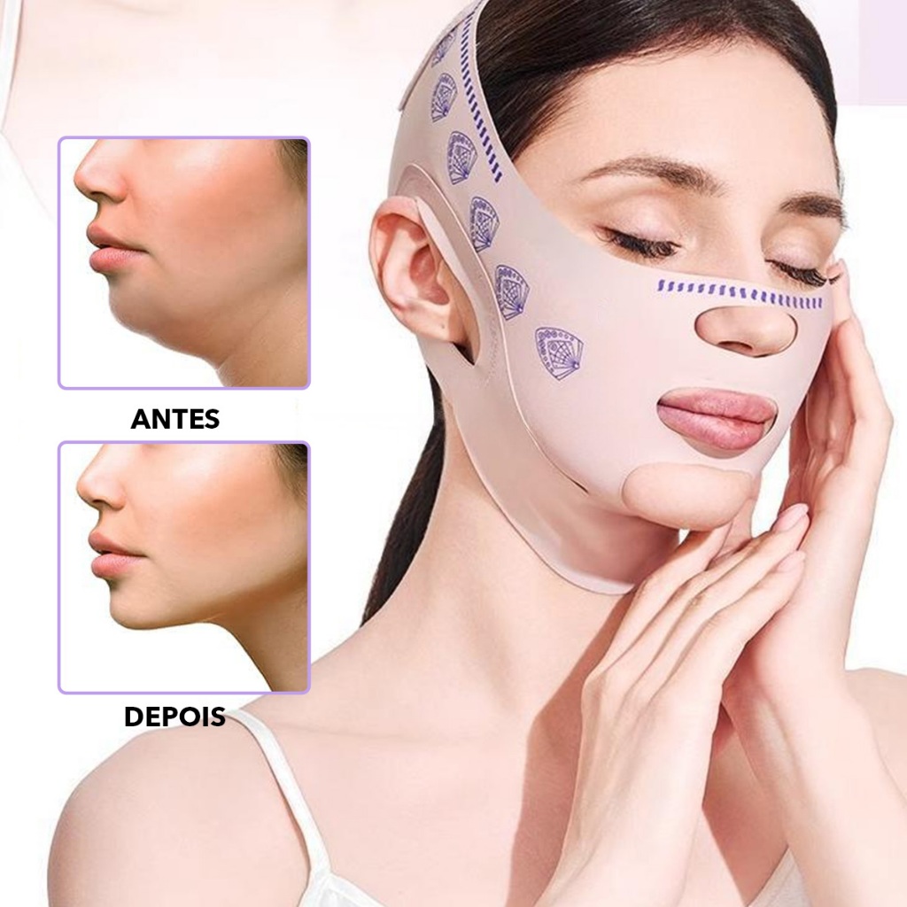 VFace Lifting Facial Efeito Rejuvenescedor Antirrugas e Firmamento Máscara de Beleza Contra Papada M