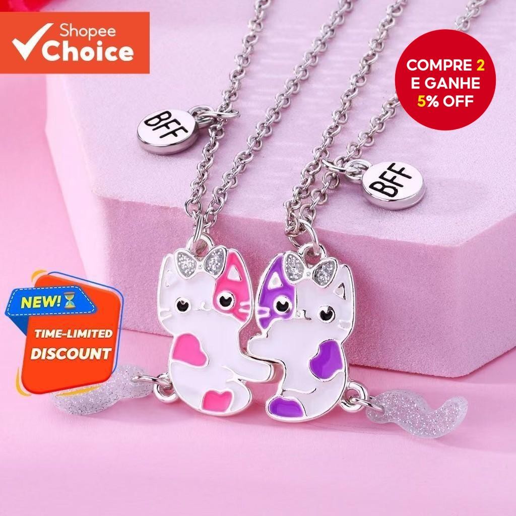 Novo Colar De Gato Fofo Para Melhores Amigos BFF Pingente De Amizade Infantil Joia Presente