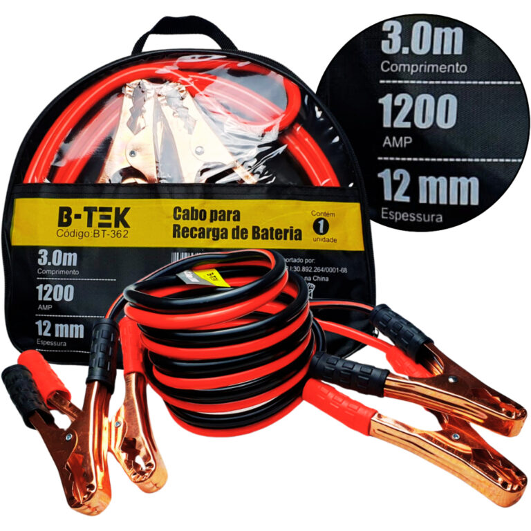 Cabo Chupeta Carregador Bateria 1200amp Carro Cami