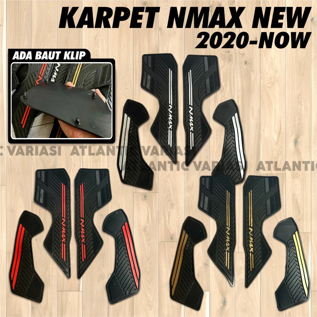HITAM Novo Tapete NMAX Ano 2020-2023/Borracha Todos Os Novos Tapetes De Motocicleta Connecido GEN 2/