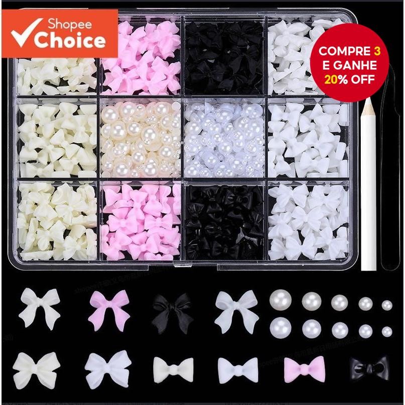 Arco de Manicure e 1.5–5mm branco bege semicírculo pérola conjunto parte traseira plana diamante Au
